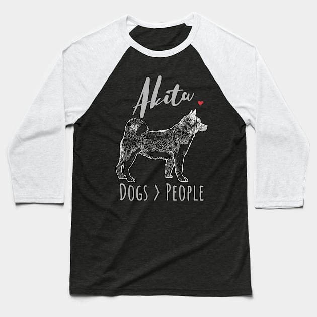 Akita - Dogs > People Baseball T-Shirt by JKA